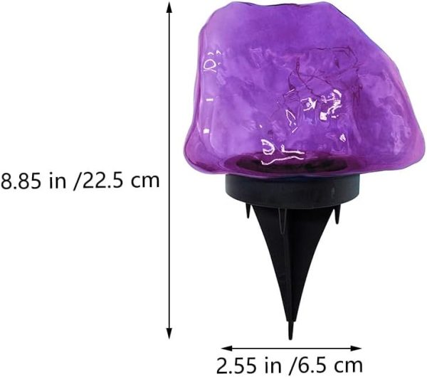 Solar Lights Rock 2 Pcs Lawn Lamp Decorative Stones  Decorative Lights Landscape Rock Lights  Solar Lights Landscape Design Solar Lamp Stone Design Buried Light Plastic Outdoor