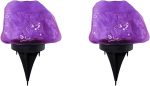 Solar Lights Rock 2 Pcs Lawn Lamp Decorative Stones  Decorative Lights Landscape Rock Lights  Solar Lights Landscape Design Solar Lamp Stone Design Buried Light Plastic Outdoor