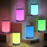 Outdoor Waterproof Hanging Table Lantern,  Rechargeable Hanging Lamps Camping Lights, Shower Waterproof  Colorchanging Lanterns Dimmable Soft Warm Night Light for Lawn, Pool, Garden, Bar