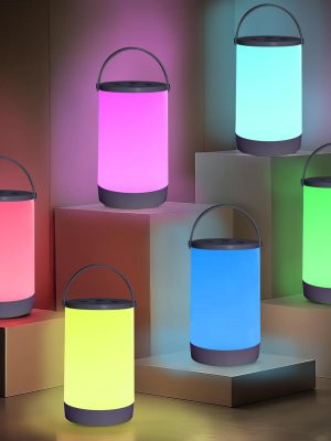 Outdoor Waterproof Hanging Table Lantern,  Rechargeable Hanging Lamps Camping Lights, Shower Waterproof  Colorchanging Lanterns Dimmable Soft Warm Night Light for Lawn, Pool, Garden, Bar