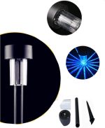 12PCS Blue  Outdoor Plastics Garden Solar Powered Landscape Light Lamp Patio Lawn Decoration Lights (Blue)