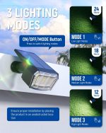 Solar Spot Lights Outdoor Waterproof 4 Pack , 63  3 Lighting Modes Spotlights for Yard Garden House Garage Pathway