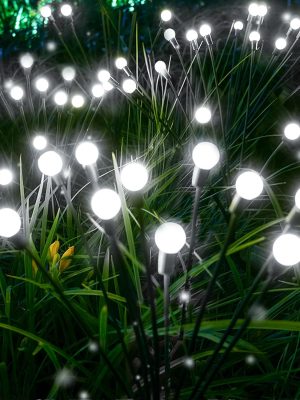 6-Pack Solar Garden Lights, 48  Solar Lights Outdoor for Garden Decor, Waterproof Firefly Light Outdoor (Sway by Wind), Swaying Light for Outside Yard Pathway Landscape Decorations (Cool White)