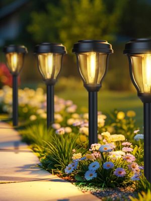 12 Pack Solar Lights Outdoor, Solar Pathway Lights Auto On/Off Waterproof Garden Landscape Lighting for Path, Yard, Walkway, Driveway