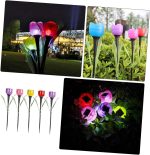 Garden Solar Lights Decorative 5pcs Tulip Design Solar Lawn Light Solar-Powered Ground Lamps  Stake Lights for Outdoor Night Lighting