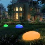 Solar Garden Lights Outdoor Glow Cobblestone Shape Lamp Garden Decor Light-White &  Light Waterproof Landscape Night Lights for Lawn/Patio/Path 1pc