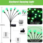 Solar Garden Lights Outdoor, 4 Pack 24 Waterproof Solar Powered Lights for Yard Pathway Patio, Swaying Lawn Decor as Gardening Gifts for Women Holiday(4 Pack Green)