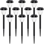 Super Bright Solar Lights Outdoor Waterproof 10 Pack, Dusk to Dawn Up to 12 Hrs Solar Powered Pathway Garden Lights Auto On/Off,  Landscape Lighting Decorative for Walkway Patio Yard