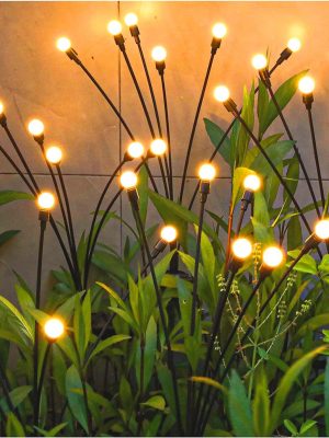 Solar Garden Lights - New Upgraded Solar Swaying Light, Sway by Wind, Solar Outdoor Lights, Yard Patio Pathway Decoration, High Flexibility Iron Wire & Heavy Bulb Base, Warm White(2 Pack)