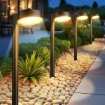 8 Pack Solar Pathway Lights Outdoor, 12 Brighter  Solar Lights Outdoor Waterproof, Up to 12 Hrs Modern Path Light for Yard Garden Walkway Driveway Lawn (8 Pack)