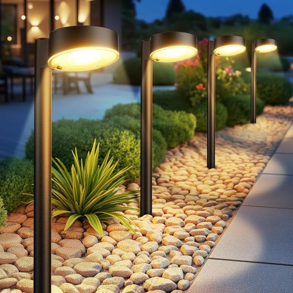 8 Pack Solar Pathway Lights Outdoor, 12 Brighter  Solar Lights Outdoor Waterproof, Up to 12 Hrs Modern Path Light for Yard Garden Walkway Driveway Lawn (8 Pack)