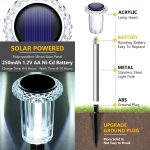 Solar Pathway Lights 10 Pack Solar Outdoor Lights,  Waterproof Yard Walkway Lighting Stainless Steel Garden Stake for Outside, Path, Landscape, Lawn, Driveway, Backyard(Cold White)