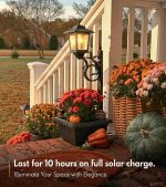Outdoor Flower Pots 2 in 1, Outdoor Planter, Solar Lamp Post Lights Outdoor, Wall Mount or Freestanding Waterproof Solar Post Decorative Lamp for Lawn Patio Front/Back Door（Flowers not Included）