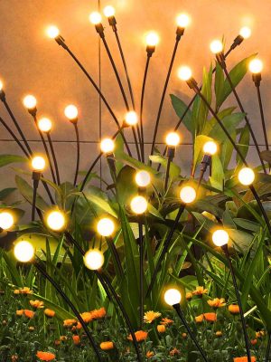Solar Garden Lights Outdoor, 4 Pack Firefly Swaying Lights, Waterproof Garden Decor for Yard Patio Pathway Lawn, Gardening Gifts for Women Christmas Decoration