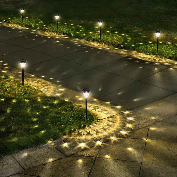 Super Bright Solar Lights Outdoor Waterproof 10 Pack, Dusk to Dawn Up to 12 Hrs Solar Powered Pathway Garden Lights Auto On/Off,  Landscape Lighting Decorative for Walkway Patio Yard