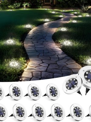 Solar Lights Outdoor Waterproof, 12 Pack Solar Ground Lights, Solar Garden Lights Landscape Lighting for Pathway Driveway Patio Backyard Walkway (Cool White)