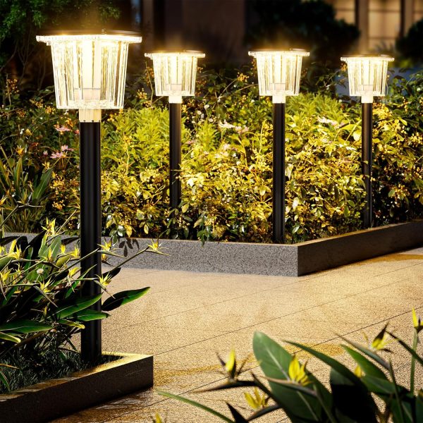 HIGH-Power Cold&Warm, 2-in-1 Solar Pathway Lights Outdoor,2 Pack Super Bright  Waterproof,Up to 28 Hrs for Yard,Patio,Landscape,Sidewalk,Driveway,Lawn