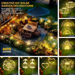 Garden Outdoor Decor Lights 120 2Pack, Solar Garden Lights for Yard Outside Fairy Decorative,Solar Powered for Yard Pathway Flowerbed Planter Balcony Patio Decor（Warm White）