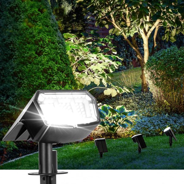 Solar Spot Lights Outdoor Waterproof 4 Pack , 63  3 Lighting Modes Spotlights for Yard Garden House Garage Pathway