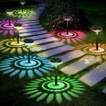 8 Pack Solar Pathway Lights, Multicolor & Warm White ,  Waterproof, Outdoor Garden Yard Lawn Landscape Decorative