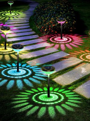 8 Pack Solar Pathway Lights, Multicolor & Warm White ,  Waterproof, Outdoor Garden Yard Lawn Landscape Decorative